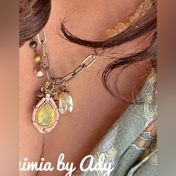 Bohemian Multi-Color Beaded Necklace citrine - Picture 4 of 9